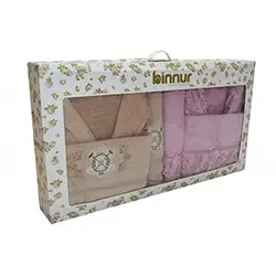 ست سرویس حوله عروس و داماد بین نور 6 تکه کد2