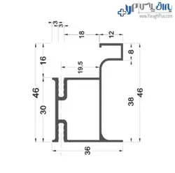 دستگیره شاخه ای پروفیلی مخفی L فرم کمدی 240 سانتیمتری فانتونی - یراق پلاس | فروشگاه آنلاین