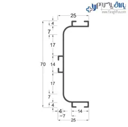 دستگیره شاخه ای پروفیلی مخفی U فرم زمینی 480 سانتیمتری فانتونی - یراق پلاس | فروشگاه آنلاین