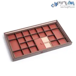 سینی مشبک چرمی ریلی داخل کمد لباس رنگ موکا قرمز فرنچ استایل فانتونی - یراق پلاس | فروشگاه آنلاین