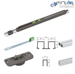 مکانیزم آویز تاپ لاین TM3 دو درب توکار چوبی بدون پروفیل کف با عرض حداکثر 240 سانتیمتر فانتونی