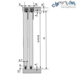مکانیزم آویز تاپ لاین TM3 دو درب توکار چوبی بدون پروفیل کف با عرض حداکثر 240 سانتیمتر فانتونی