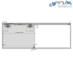 مکانیزم آویز تاپ لاین TM3 دو درب توکار چوبی بدون پروفیل کف با عرض حداکثر 240 سانتیمتر فانتونی