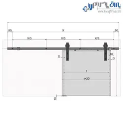 مکانیزم آویز تک درب روکار روستیک بدون پروفیل کف با عرض درب حداکثر 120 سانتیمتر فانتونی - یراق پلاس | فروشگاه آنلاین