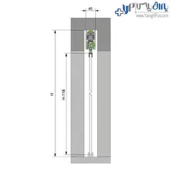 مکانیزم پاکت دور توکار شیشه‌ای تک درب بدون پروفیل کف با عرض درب حداکثر 120 سانتیمتر فانتونی - یراق پلاس | فروشگاه آنلاین