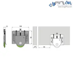 مکانیزم تاپ لاین دو درب توکار با عرض حداکثر 240 سانتیمتر فانتونی - یراق پلاس | فروشگاه آنلاین