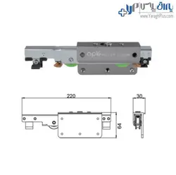 مکانیزم تاپ لاین دو درب روکار با عرض حداکثر 300 سانتیمتر فانتونی - یراق پلاس | فروشگاه آنلاین