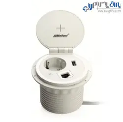 پریز توکار کابینت گرد اسمارت رنگ سفید ملونی - یراق پلاس