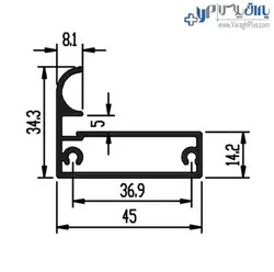 پروفیل درب کمد و کابینت مدل آمریکن استایل فانتونی - یراق پلاس | فروشگاه آنلاین