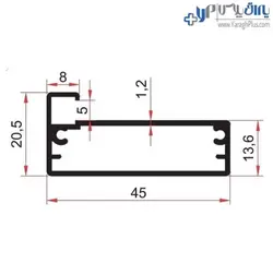 پروفیل قاب درب شیشه ای کابینت و کمد