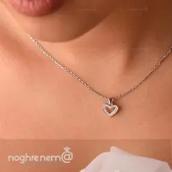 نیم ست نقره قلب ظریف داخل نگین باعیار925 کد 00041300