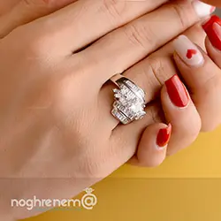 انگشتر پایه جواهری نقره تک تخم کد 0004024