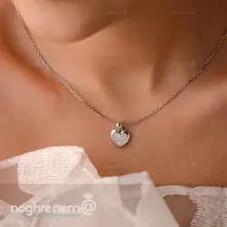 نیم ست قلب نگین داخل نقره با طراحی زیبا عیار 925 کد 00041000