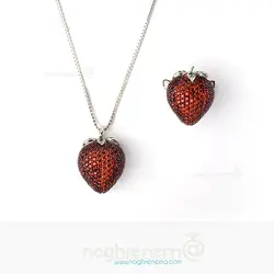 نیم ست نقره توت فرنگی