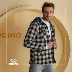 کاپشن پشمی مردانه مدل چهارخانه داخل خزدار 803304