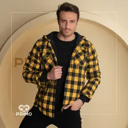 کاپشن پشمی مردانه مدل چهارخانه داخل خزدار 803306