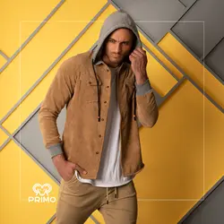 پیراهن کبریتی مردانه مدل کلاهدار 237302