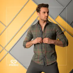 پیراهن پشمی مردانه مدل آستین بلند چهارخانه 237602