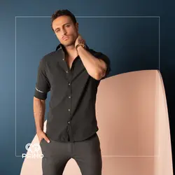 پیراهن پشمی مردانه مدل آستین بلند ساده 237407