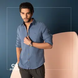 پیراهن پشمی مردانه مدل آستین بلند ساده 237404