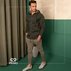 سویشرت کتان مردانه مدل دکمه ای 803005