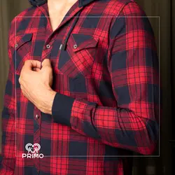 پیراهن پشمی مردانه مدل آستین بلند کلاهدار 236201