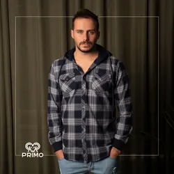 پیراهن پشمی مردانه مدل آستین بلند کلاهدار 236203