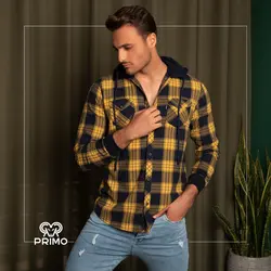 پیراهن پشمی مردانه مدل آستین بلند کلاهدار 236202