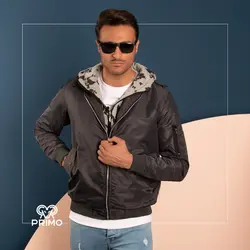 کاپشن شمعی کلاه دار 802103