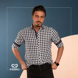 پیراهن پنبه مردانه مدل آستین بلند چهارخانه 236602