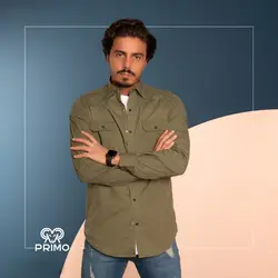 پیراهن کتان مردانه مدل آستین بلند ساده 236403