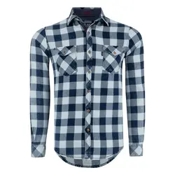 پیراهن آستین بلند چهارخانه پریمو مدل دوجیب 2385/01