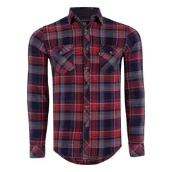 پیراهن آستین بلند چهارخانه مدل دو جیب 2385/17