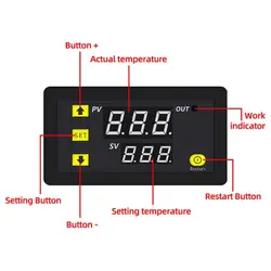 ترموستات کنترلر دما XH-W3230 با نمایشگر ولتاژ 12 ولت