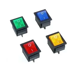 کلید راکر چراغ قرمز 4 پایه 2 حالت 25*30 میلیمتر
