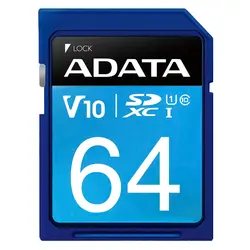 کارت حافظه SDXC ای‌دیتا مدل Premier UHS-I Class 10 ظرفیت 64 گیگابایت - 100MB/s