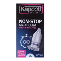 کاندوم کاپوت تاخیری حلقه دار مدل NON-STOP Max Delay بسته 10 عددی