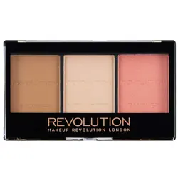 پالت سه کاره رژگونه , هایلایتر و برنزر رولوشن مدل Ultra Fair C01