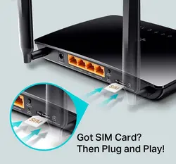 مودم 4G LTE AC750 دو بانده سیم کارت خور تی پی لینک مدل Archer MR200