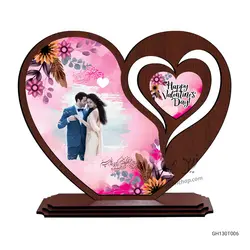 قاب عکس رومیزی قلبی طرح ولنتاین GH130T006