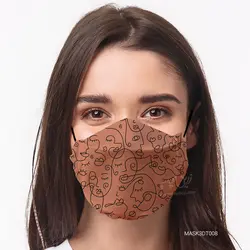 ماسک 2 لایه 3D طرح مینیمال T008