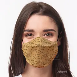 ماسک 2 لایه 3D طرح مینیمال T010