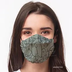 ماسک 2 لایه 3D طرح مینیمال T009