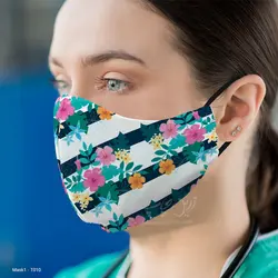 ماسک 3 لایه با قابلیت تعویض فیلتر طرح گل T010