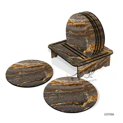 ست زیر لیوانی همراه با پایه طرح سنگ کد COT006