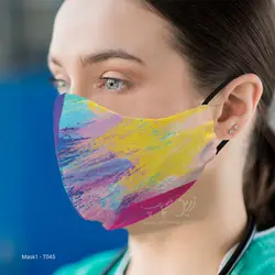 ماسک 3 لایه با قابلیت تعویض فیلتر طرح رنگی رنگی مدل T045