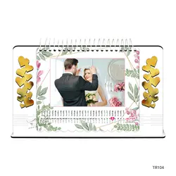 تقویم رومیزی پارچه‌ای ۵ و ۱۳ برگی با پایه MDF مدل TR104