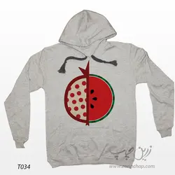 سویشرت آستین بلند کلاه‌دار (هودی) طرح یلدا T034