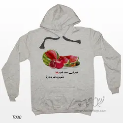 سویشرت آستین بلند کلاه‌دار (هودی) طرح یلدا T030