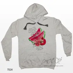 سویشرت آستین بلند کلاه‌دار (هودی) طرح یلدا T026